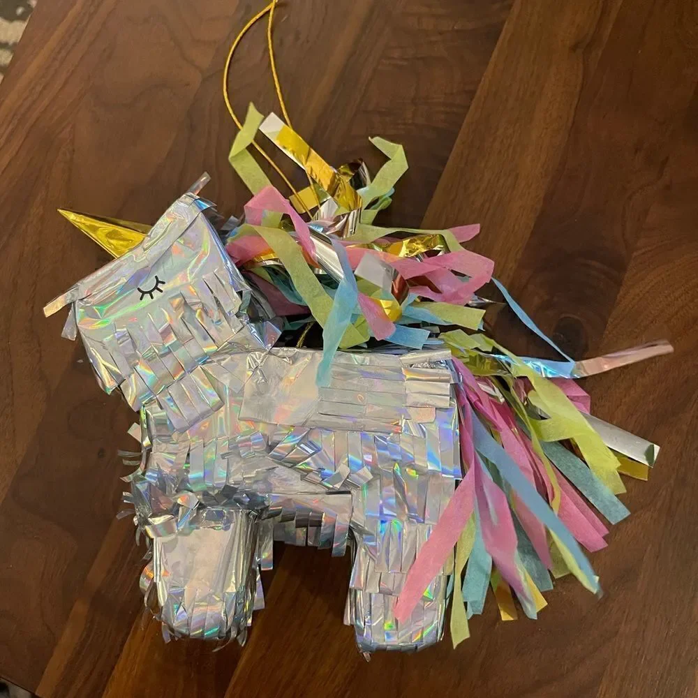 Paper Source Mini-Piñata Iridescent Unicorn Cute Desk or Party Decoration